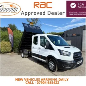2021 ( 21 ) FORD TRANSIT 350 L3 DIESEL RWD 2.0 EcoBlue 130ps Double Cab Tipper - Image 1